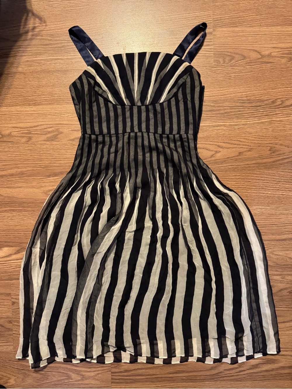 Vintage Marc Jacob’s Black and White Striped dress with Navy Straps READ DESCRIP